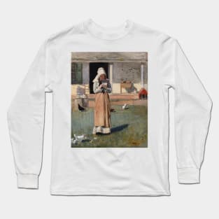 A Sick Chicken by Winslow Homer Long Sleeve T-Shirt